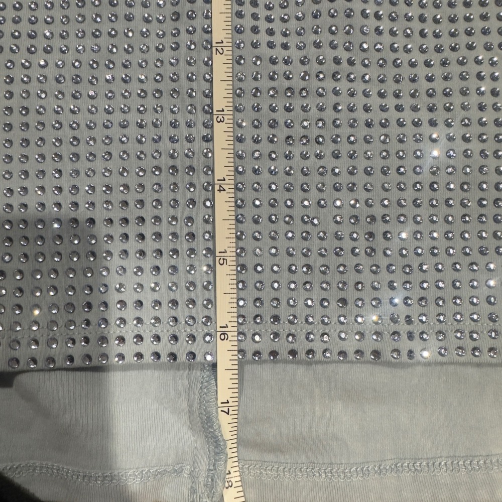 Good American Rhinestone Mini Skirt Winter Sky Blue GKB0083 Womens 2XL NWT - Picture 2 of 8